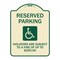 Signmission Reserved Parking Violators Are Subject to Fine of Up to $200 Aluminum Sign, 24" x 18", TG-1824-22993 A-DES-TG-1824-22993 - alternate 1